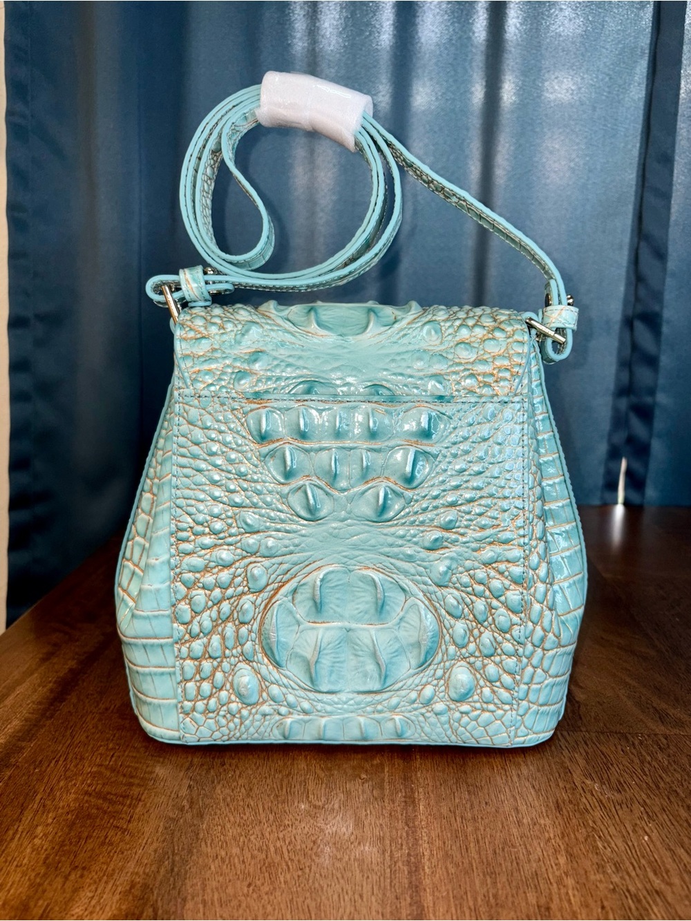 Brahmin NWOT Margo - Waterfall - 3 FULL EYES - Metallic - Gorgeous - Picture 4 of 16